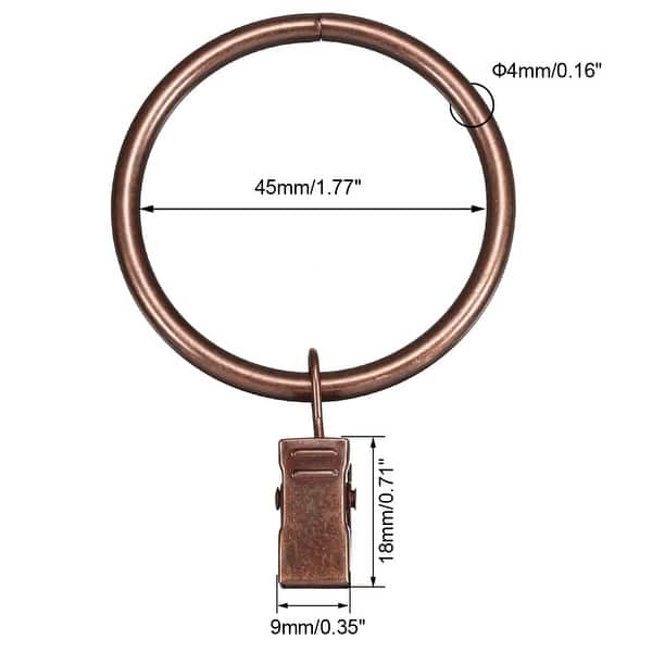 40Pcs Curtain Clips Drapery Shower Rings w Clips 1.77" Interior Dia